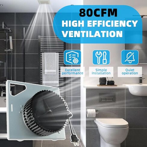 مجموعة S97015162 80 CFM تناسب مراوح عادم الحمام Broan NuTone مع مبيت مقاس 8 × 8-1/4 بوصة يناسب مراوح سلسلة HD80L 678 679 763 50NT ED50L DX50L، 80 CFM/2.5 Sones in Kuwait