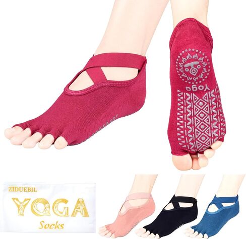 4-Pack Professional Yoga Socks for Women - Pilates Grip Socks for Barre, Dance, Plasticity, Home, Studio - Fits US 5-10 in Saudi Arabia