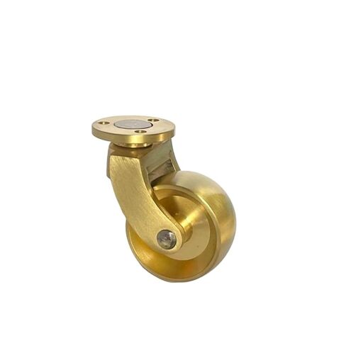 Threaded Brass Casters Swivel Rubber Wheels M8/M10 Screw Compatible 4Pcs in Kuwait