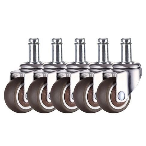 Swivel Caster Wheels Dia 50mm Soft Rubber Furniture Wheel 5Pcs(M10 Screw 2 inch) in Kuwait