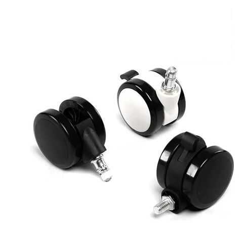 2.5 Inch Silent Wheels M8/M10/M11 Thread Swivel Casters Noise-Free Rolling 5Pcs(E) in Kuwait