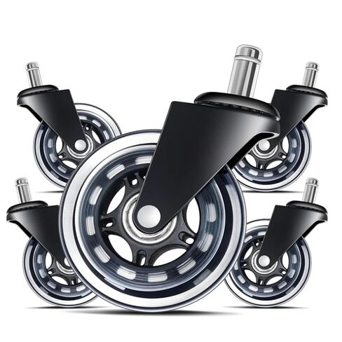 Chair Caster Wheels 3 Inch Swivel Rubber Replacement Soft Safe Rollers 5Pcs(10mm) in Kuwait