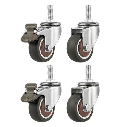 2inch Mute Swivel Rubber Wheel with M10x25mm Stem Furniture Casters 1Pcs(M8) in Kuwait