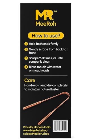MeeRoh Pure Copper Tongue Scraper (2 Pack) – Manual Tongue Cleaner for Fresh Breath – Professional U-Shaped Metal Tongue Scrubber for Adults and Kids – Traditional Oral Hygiene Tool in Kuwait