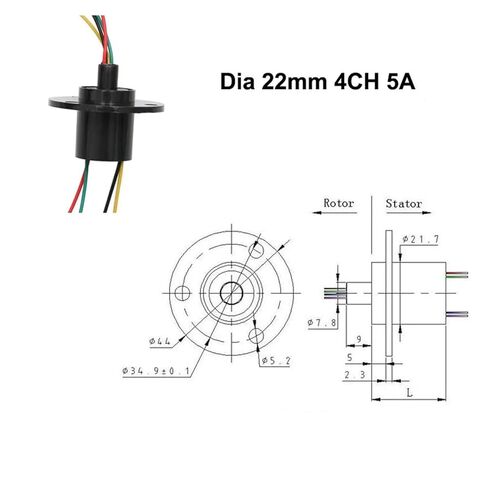 Small Capsule Slip Ring 1PCS 4 Channels 5A Capsule Slipring 360 Degree Unlimited Rotation Joint Connector Dia 22mm Wind Generator Conductive Slip Ring in Saudi Arabia