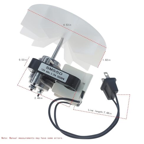 طقم محرك مروحة الحمام العالمي SM550 محرك مروحة لـ Nutone Broan 50 CFM 120V 3000 RPM بديل لـ C01575 C65878 EM750 EM550 E498-1 65100 VFM100 82423K in Kuwait