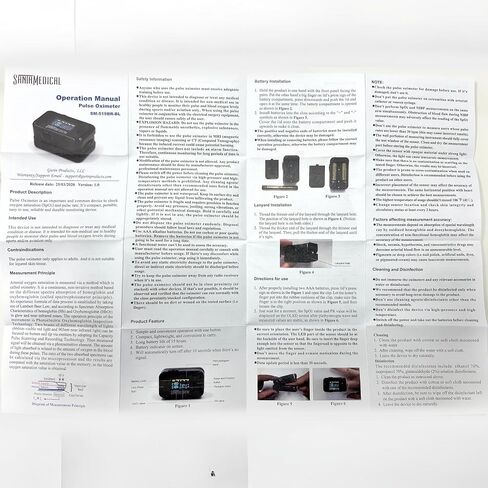 جهاز قياس التأكسج النبضي OLED ثنائي اللون من سانتاميديكال، جهاز مراقبة تشبع الأكسجين في الدم (SpO2) مع حافظة وبطاريات وحبل in Kuwait