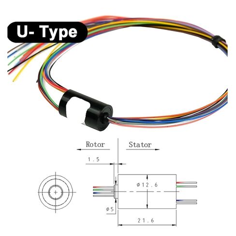 Small Capsule Slip Ring Slip Ring A/C/U-Type 12.5mm 12 Channels Wires 2A Rotate Signal Transmission(12CH- A Type) in Saudi Arabia