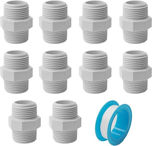 4PCS 2 Inch PVC Male Thread Nipple Coupling Adapter, 2" Male x Male Schedule 40 Pipe Fittings Connector for Plumbing Home Industrial Applications in Saudi Arabia