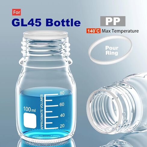 GL 45 Laboratory Bottle Pouring Ring PP Plastics GL 45 Ring Fit with Gl45 Vial Thread(Clear 20pcs) in Saudi Arabia