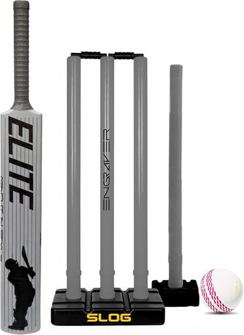 JASPO Cricket Kit – Full Size Plastic Bat, Synthetic Ball, Stumps & Kit Bag – Lightweight & Durable Tennis Cricket Plastic Kit in Kuwait