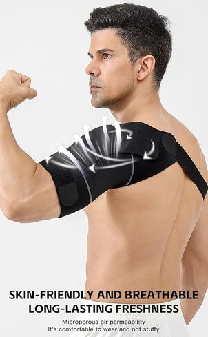 SUJAYU Shoulder Brace for Men Women, Adjustable Arm Sling Shoulder Immobilizer Arm Cuff Pads, Shoulder Support Brace Pain Relief Compression Sleeve for Arm in Kuwait