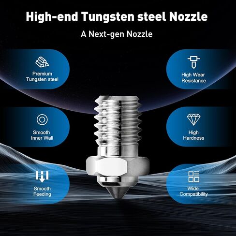 طرف كربيد التنغستن ثنائي المعدن V6 فوهة فولاذية صلبة 0.4 مللي متر لطابعة Prusa i3 MK3S/Mini, i3 Mega/Kobra/Kobra Neo ثلاثية الأبعاد in Kuwait