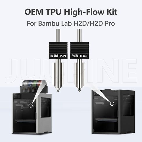 مجموعة أصلية لـ Bambu lab H2D TPU عالية التدفق، 0.4 + 0.6 مم عالية السرعة وطباعة مستقرة خيوط TPU H2d فوهة تدفق عالية فوهة TPU مع غطاء TPU Hotend H2D Hotend Bambulab ملحقات الطابعة ثلاثية الأبعاد in Kuwait