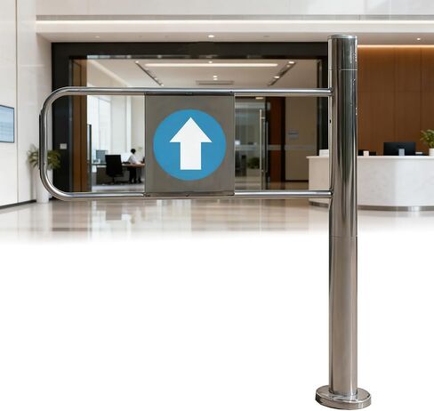 Stainless Steel Swing Gate for Supermarkets, One-Way Safety Door with Automatic Closing, Ideal for Store Entrances and Libraries in Saudi Arabia