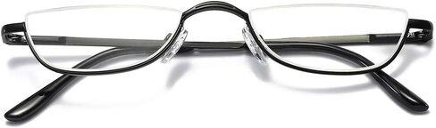 VEVESMUNDO Metal Reading Glasses Half Moon Semi Rimless Frame Readers for Men Women in Saudi Arabia