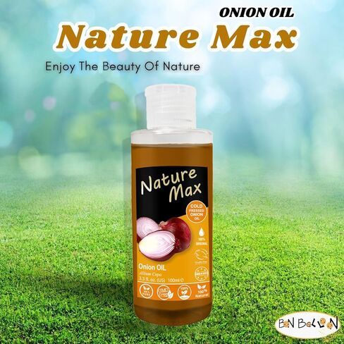 Nature Max Onion Oil Natural Undiluted Pure Oils Cold Pressed Premium For Cooking & Hair & Skin No Additives Non Gmo Kosher Halal (1 Pack = 3.38 oz / 100 ml) زيت البصل حلال in Kuwait