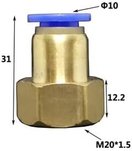 1 قطعة قياس الضغط وصلة أنابيب الهواء 6 8 10 12 مللي متر خرطوم أنبوب M14x1.5 M20x1.5 أنثى الموضوع النحاس هوائي موصل سريع مشترك (10 مللي متر-M20x1.5) تركيبات سباكة in Kuwait