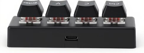 لوحة مفاتيح ألعاب Key Key Key ، لوحة مفاتيح USB Mini 4 مفتاح ، دعم NKRO Red Switch Ctrl C V Enter Mini Mechanical Keypad لوسائط Office Media (Black) in Kuwait