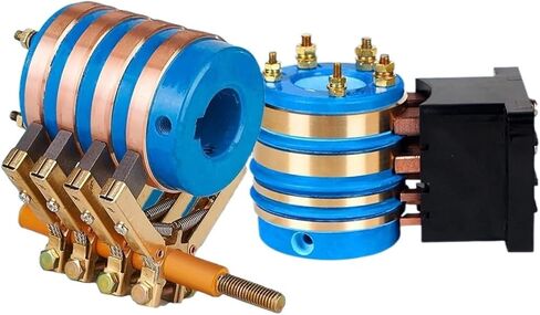 1 Set of 2/4 Way Current Collector Slip Ring Assembly 20mm 25mm Shaft Diameter Rotary Electrical Connector with Carbon Brush Holder (Color : 20x50x59-4 Set) in Kuwait