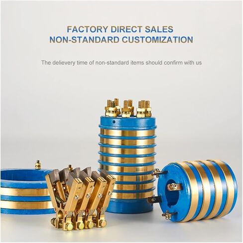 1 Set of 2/4 Way Current Collector Slip Ring Assembly 20mm 25mm Shaft Diameter Rotary Electrical Connector with Carbon Brush Holder (Color : 20x50x59-4 Set) in Kuwait