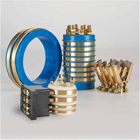 1 Set of 2/4 Way Current Collector Slip Ring Assembly 20mm 25mm Shaft Diameter Rotary Electrical Connector with Carbon Brush Holder (Color : 20x50x59-4 Set) in Kuwait