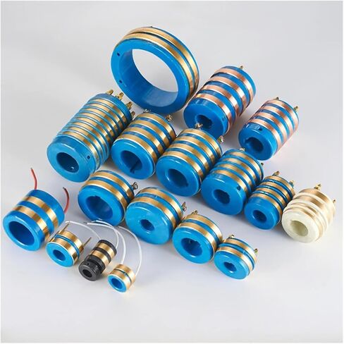 1 Set of 2/4 Way Current Collector Slip Ring Assembly 20mm 25mm Shaft Diameter Rotary Electrical Connector with Carbon Brush Holder (Color : 20x50x59-4 Set) in Kuwait