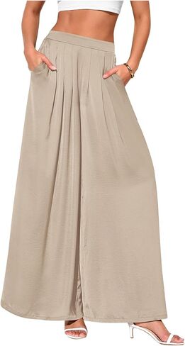 PRETTYGARDEN Loose Fit Wide Leg Pants Woman High Waisted Flowy Comfy Palazzo Pants for Women Work Trousers Spring Fashion in Saudi Arabia