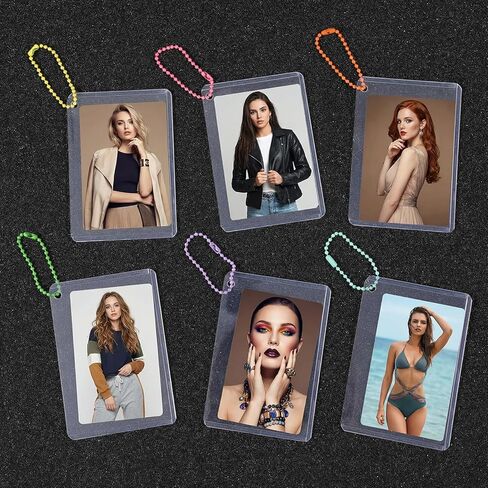 10 Photocard Holder Keychain Toploaders DIY Photocard Toploader Decoration Kit 10 Cute Little Pendant 100 Holographic Foil Protective Covers Trading Cards Sleeve in Kuwait