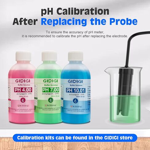 Replaceable Probe for 8 in 1 pH Monitor, Online pH EC Hydroponics Replacement Probe, Aquarium pH Monitor Replacement Probe in Kuwait
