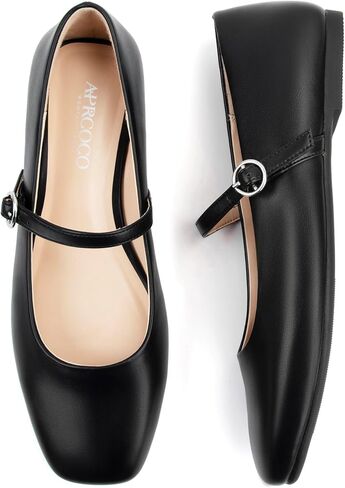 Women's Flats Mary Jane Ballet Flats for Women Classic Square Toe Women Shoes Dressy Comfort Ankle Strap Flats for Women in Saudi Arabia
