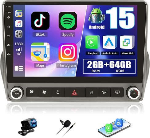 Camecho 2+64G Android 13 Stereo Car Stereo لـ Chevrolet Chevy Camaro 2010-2015 ، Radio Carplay Radio & Android Auto Car Radio ، 9 "GPS IN-DASH شاشة تعمل باللمس مع Bluetooth wifi RDS SWC Link in Kuwait