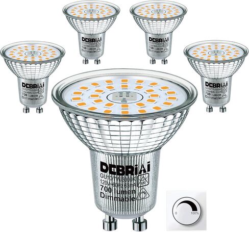 مصابيح LED قابلة للتعتيم GU10، 7 وات تعادل 75 وات، ضوء نهاري أبيض 5000 كلفن، ضوء موفر للطاقة يصل إلى 25000 ساعة، شعاع فيضان ساطع 750 لومن 120 درجة، بديل لإضاءة المسار، 4 عبوات in Kuwait