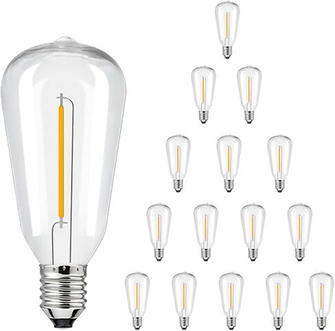 10 Pack ST38 Edison Replacement Bulbs, Warm White LED Clear Bulbs, E12 Base, Energy-Efficient, Waterproof, Shatterproof, Dimmable for Outdoor String Lights, Patio, Garden & Wedding Décor in Kuwait