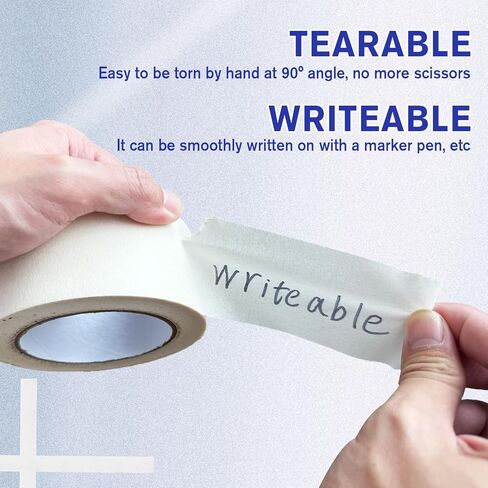 White Painter's Tape 2 Inch Wide x 60 Yards, White Washi Tapes Decorative, General Purpose White Masking Tape for Wall Painting, Labeling, DIY Projects & Craft in Kuwait
