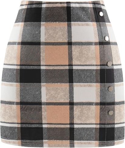 Plaid Mini Skirt for Women 2025 High Waist A Line Pencil Fall Skirts Casual Bodycon Skirt Christmas in Saudi Arabia