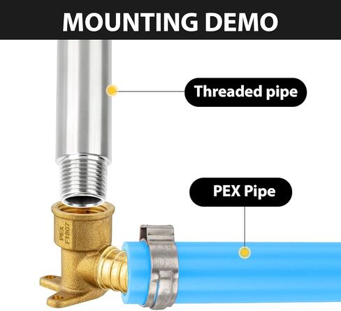 Pack of 10 Foskan Brass PEX Fittings, 3/4" PEX to 1/2" NPT Female Drop Ear Elbow, Barb Crimp Fittings for Tubing Projects in Kuwait