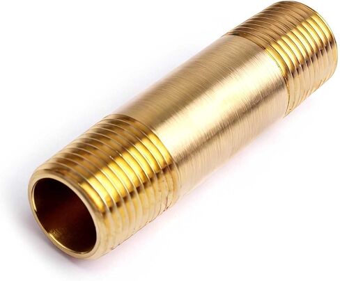 1/2" Brass Nipple Pipe Fittings,1/2" NPT x 1/2" NPT Male Thread Extender Straight Connector, 3" Length 1200psi (1 Pack) in Kuwait