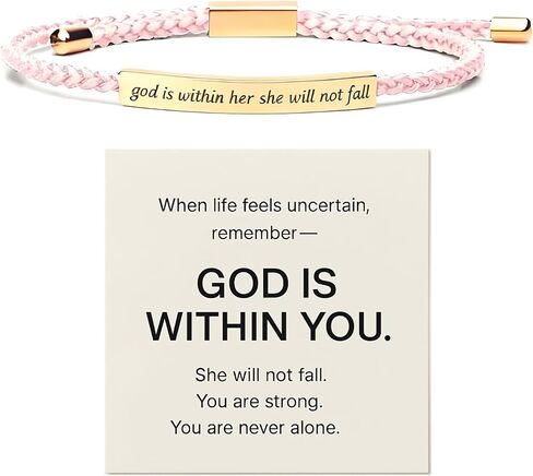 God Is Within Her She Will Not Fall Bracelet Bible Verse Bracelets Psalm 23 Bracelet Inspirational Christian Faith Gifts for Women Trendy in Saudi Arabia