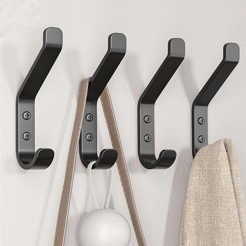 2Pcs Wall-Mounted Clothes Hooks, Made of Stainless Steel, Suitable for Hanging Towels, Hats, Backpacks, and Clothing; Ideal for Wardrobes. in Kuwait