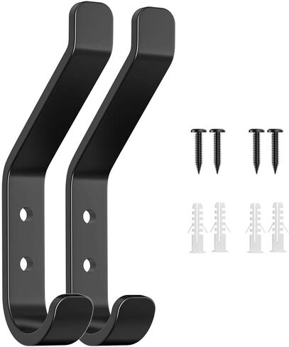 2Pcs Wall-Mounted Clothes Hooks, Made of Stainless Steel, Suitable for Hanging Towels, Hats, Backpacks, and Clothing; Ideal for Wardrobes. in Kuwait