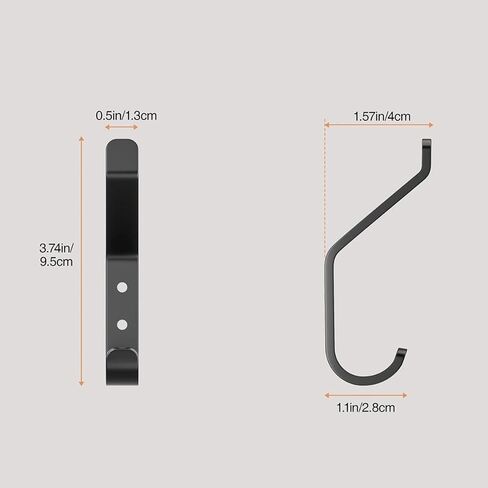 2Pcs Wall-Mounted Clothes Hooks, Made of Stainless Steel, Suitable for Hanging Towels, Hats, Backpacks, and Clothing; Ideal for Wardrobes. in Kuwait