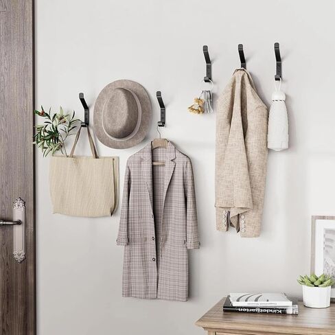 2Pcs Wall-Mounted Clothes Hooks, Made of Stainless Steel, Suitable for Hanging Towels, Hats, Backpacks, and Clothing; Ideal for Wardrobes. in Kuwait
