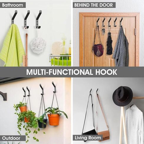 2Pcs Wall-Mounted Clothes Hooks, Made of Stainless Steel, Suitable for Hanging Towels, Hats, Backpacks, and Clothing; Ideal for Wardrobes. in Kuwait