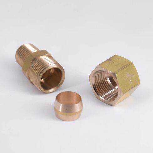 1/4" NPT Male Fit 1/2" OD Tube Compression Union Brass Pipe Fitting Connector Propane Water Gas Air Oil Fuel Hydaulic Pneumatic Plumbing Fittings in Kuwait
