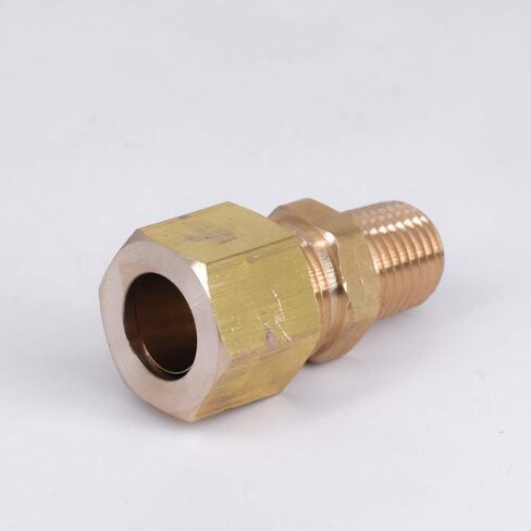 1/4" NPT Male Fit 1/2" OD Tube Compression Union Brass Pipe Fitting Connector Propane Water Gas Air Oil Fuel Hydaulic Pneumatic Plumbing Fittings in Kuwait