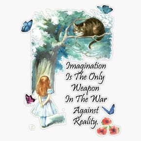 Alice in Wonderland Quote - Imagination Bumper Sticker Vinyl Decal 5" in Kuwait
