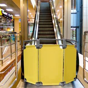 Expandable Barricade Signs - Plastic Pedestrian Barrier Gate for Escalators, Bus Stations, and Shopping Malls - Foldable Stanchion Fence for Crowd Control in Kuwait