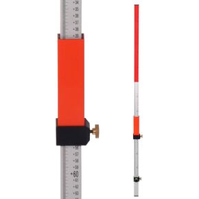 Adjustable Aluminum Grade Rod for Rotary Laser Level with Copper Knob Lock, 7.9ft/2.4m Measuring Stick with Dual-Sided mm/Feet Scales and Carrying Case in Saudi Arabia
