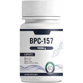 BPC 157 كبسولات الببتيد 60 عددًا، 1000 ميكروغرام مكمل غذائي، تركيبة حصرية للبالغين غير معدلة وراثيًا وخالية من الغلوتين ومنتجات الألبان، تدعم نمو العضلات وإصلاح الأنسجة وصحة الجهاز الهضمي ورفاهية الجسم بشكل عام. in Kuwait